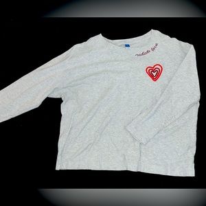 Cute lightweight long sleeve tee. Cute for Valentine’s Day!